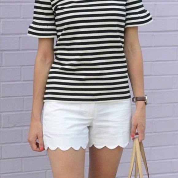 J. Crew Pants - J. Crew white scallop shorts